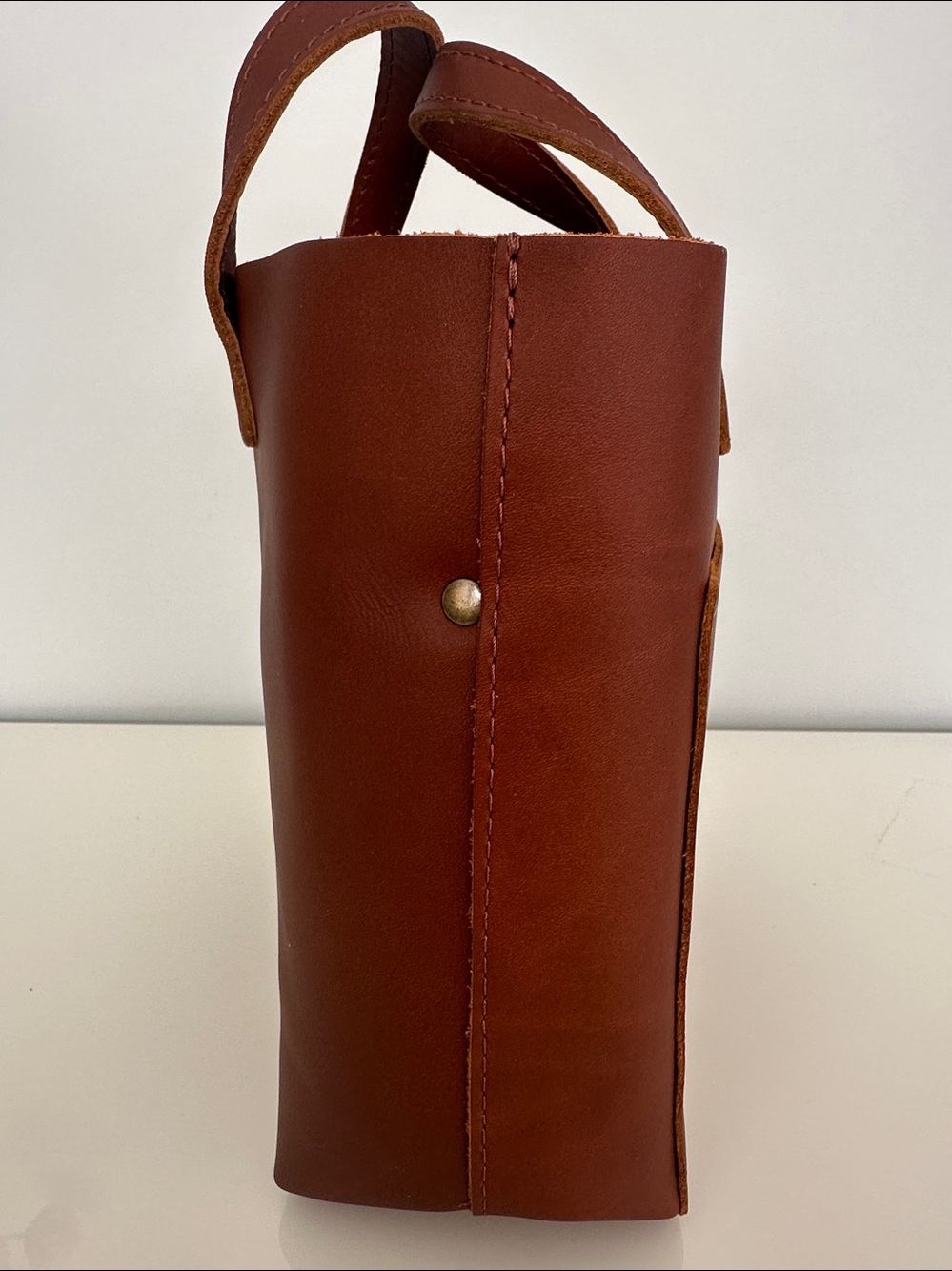NWT Portland Leather Goods Mini Crossbody Tote Bag in Honey - Picture 7 of 16